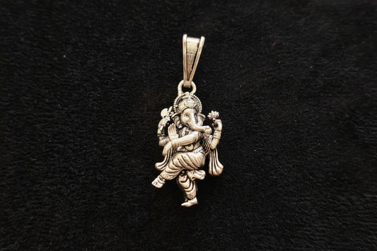Antique 92.5 Sterling Silver Dancing Ganesha Pendant