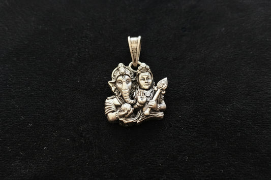 Pure 92.5 Silver Ganesha & Lord Murugan Pendant