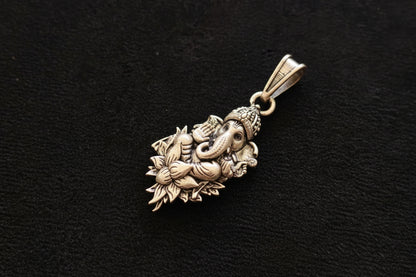 Handcrafted Pure 92.5 Silver Ganesha Idol Pendant