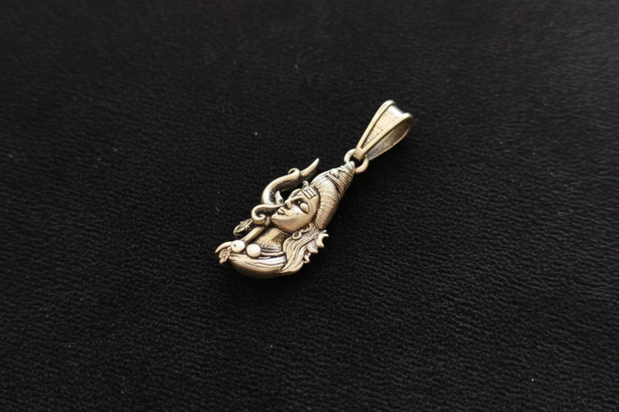 Antique 92.5 Sterling Silver Lord Shiva Pendant