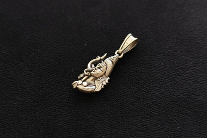 Antique 92.5 Sterling Silver Lord Shiva Pendant