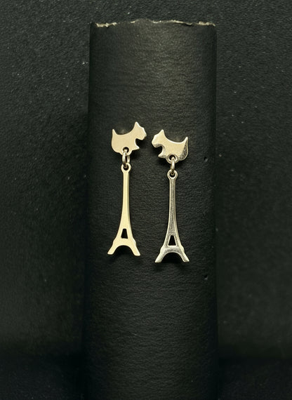 Parisian Pup Dangle Earrings - silvercarats