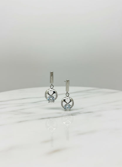 Sterling silver Heart & Infinity Drop Earrings - silvercarats