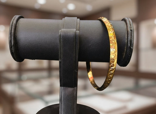 Elegant Silver with Gold-Plated Dual DesignTextured Kada for Gents