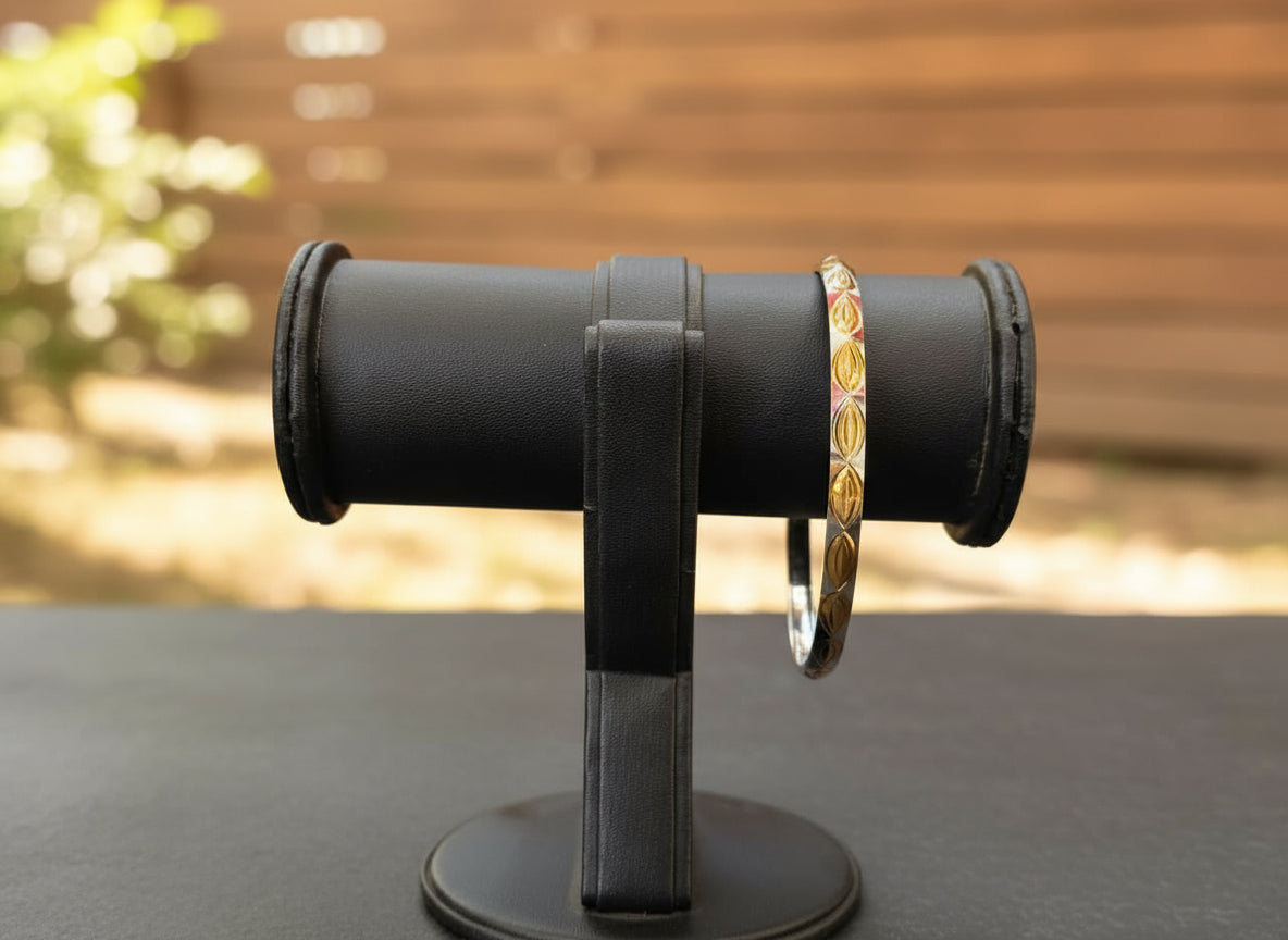 Elegant Two-Tone Engraved Kada for Gents