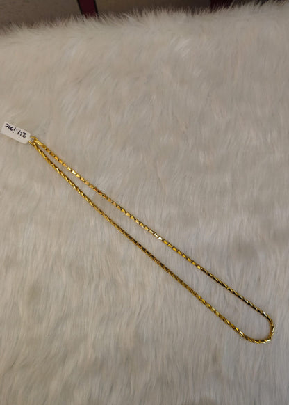 Luxury 92.5 Sterling Silver Gold Coated Diamond-Cut Box Chain