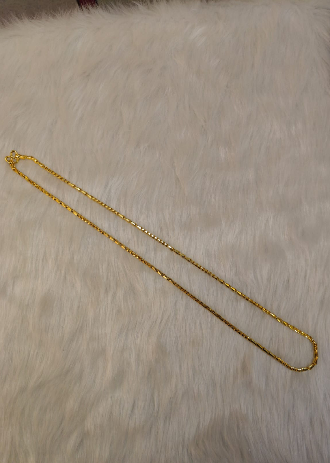 Luxury 92.5 Sterling Silver Gold Coated Bar-Link Sparkle Chain