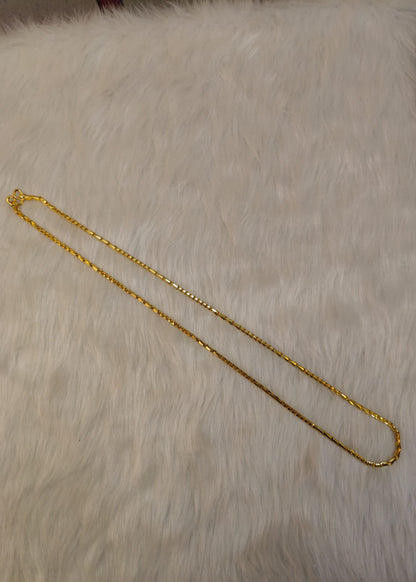 Luxury 92.5 Sterling Silver Gold Coated Bar-Link Sparkle Chain