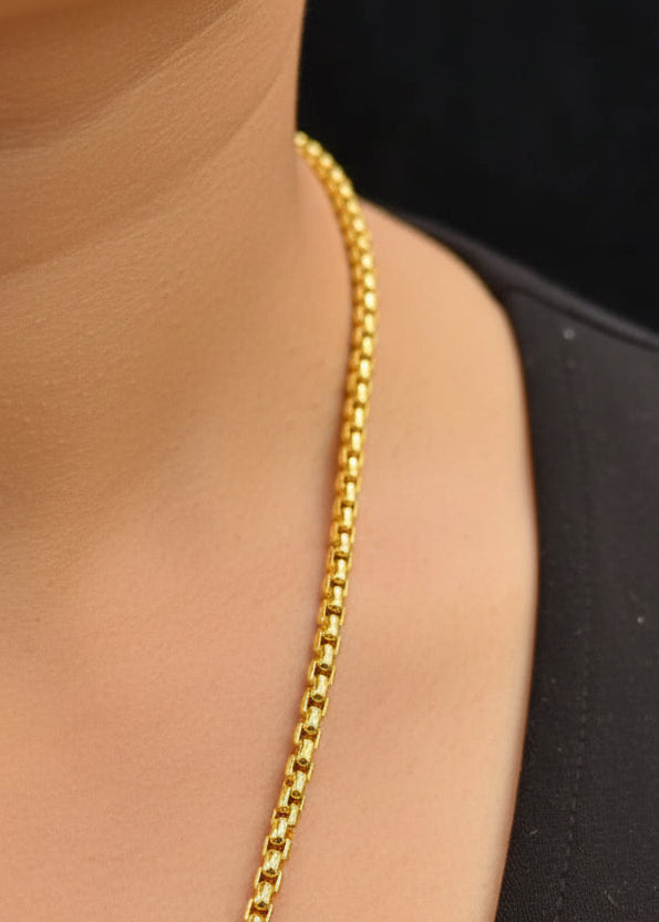 Unisex 92.5 Sterling Silver Gold Coated Bold Cuban Link Chain