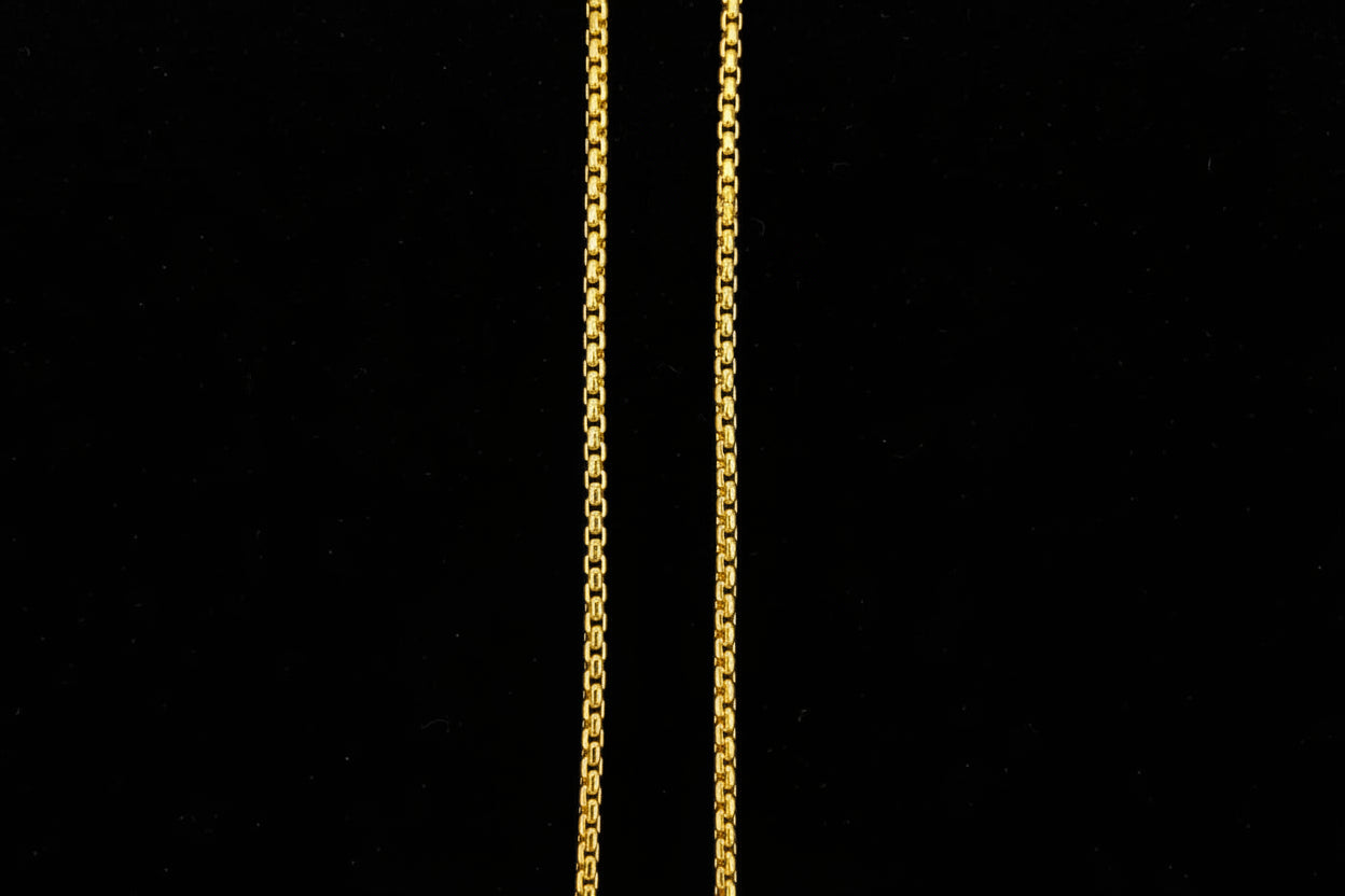 Unisex 92.5 Sterling Silver Gold Coated Bold Cuban Link Chain