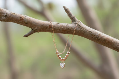 92.5 Sterling Silver Rose Gold Dainty Beaded Chain