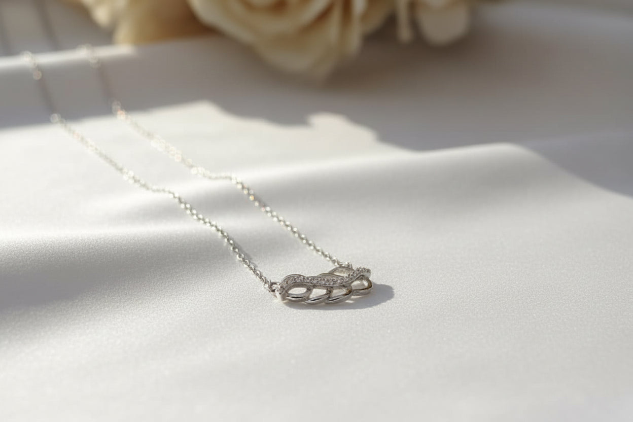 Dainty 925 Sterling Silver Minimalist Bar & Solitaire Drop Chain