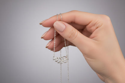 Dainty 925 Sterling Silver Minimalist Bar & Solitaire Drop Chain