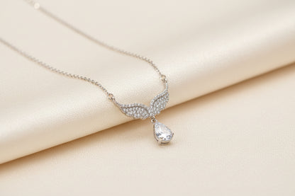 92.5 Sterling Silver Angel Wing Pendant Chain
