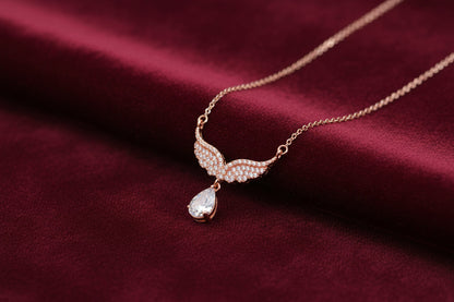 92.5 Sterling Silver Angel Wing Pendant Chain
