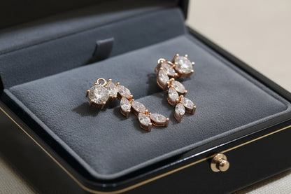 Luxury 92.5 Sterling Silver Red Clover Luck Earrings