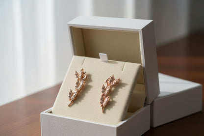 Luxury 92.5 Sterling Silver Rose Gold Butterfly Garden Drop Earrings