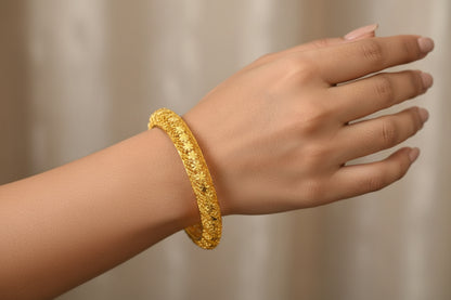 Luxury 92.5 Sterling Silver Gold Plated Star-Motif Mesh Bangle Set