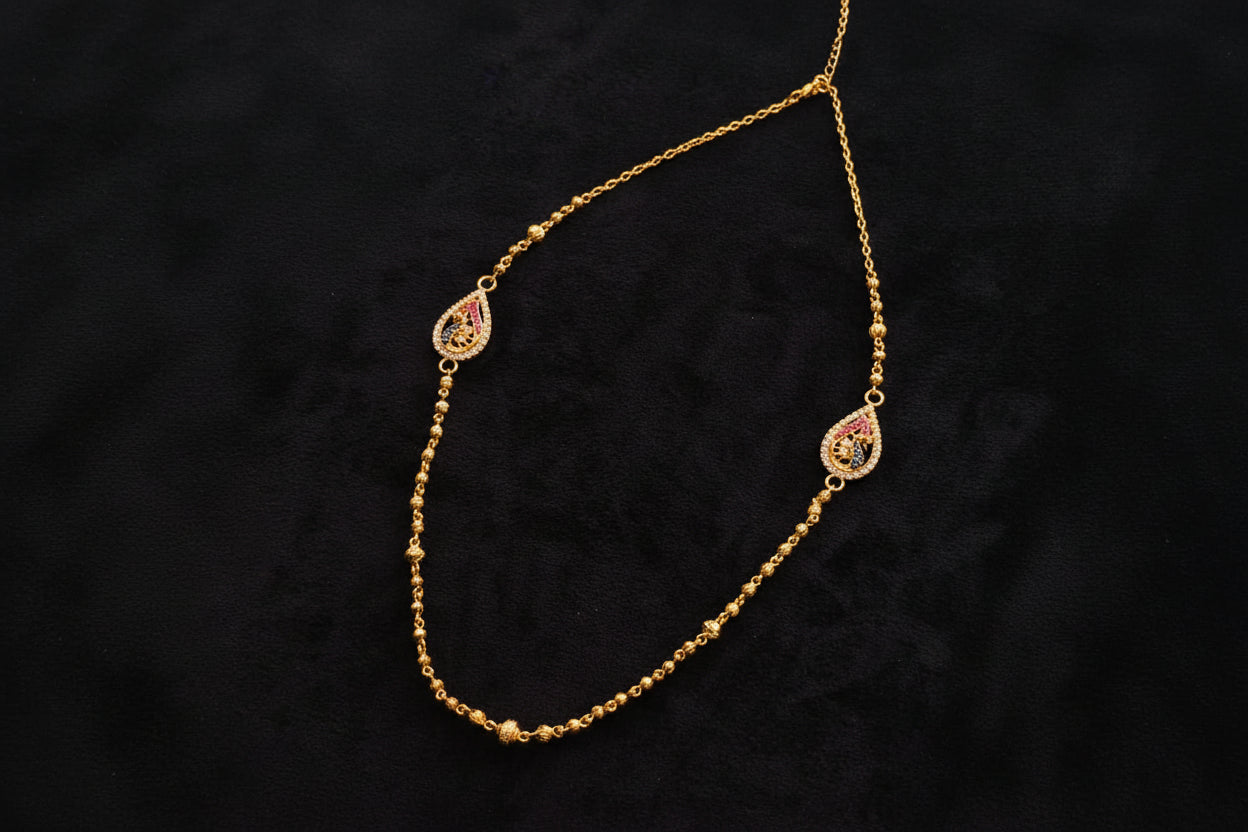 Luxury 92.5 Sterling Silver Nakshi Side-Pendant Mangalsutra