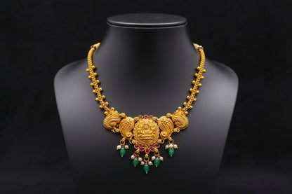 Gold Plated 92.5 Sterling Silver Antique Temple Jewelry Set