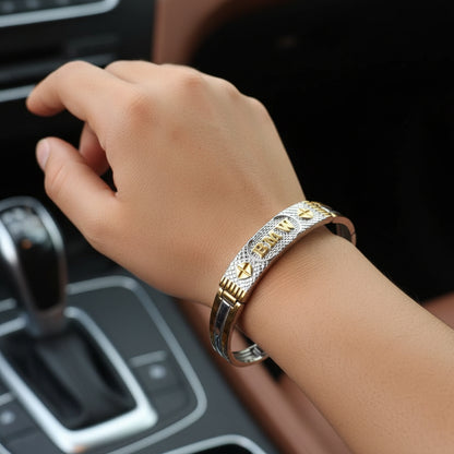 92.5 Sterling Silver Modern Geometric Link BMW Bracelet