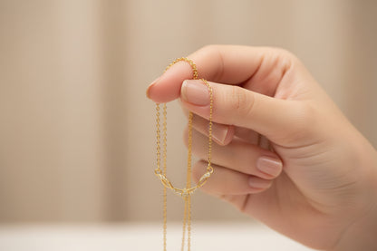 Gold Plated 92.5 Sterling Silver Minimalist V-Necklace