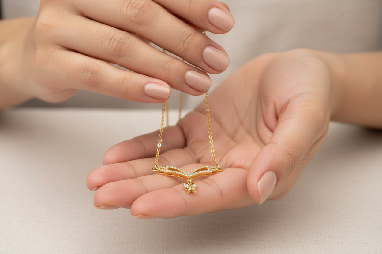 Gold Plated 92.5 Sterling Silver Radiant Starburst Halo Pendant Necklace