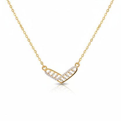 Gold Plated 92.5 Sterling Silver Geometric Chevron Pendant Necklace