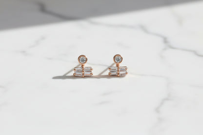 Gold Plated 92.5 Sterling Silver Modern Geometric Stud Earrings