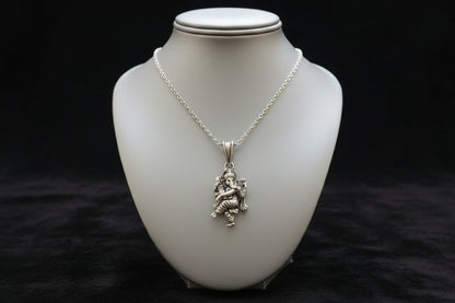 Antique 92.5 Sterling Silver Dancing Ganesha Pendant
