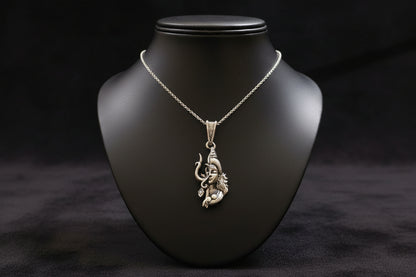 Antique 92.5 Sterling Silver Lord Shiva Pendant
