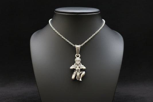 Antique 925 Sterling Silver Lord Hanuman(Raudra Design) Pendant