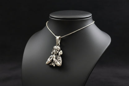 Antique 92.5 Sterling Silver Lord Murugan Pendant