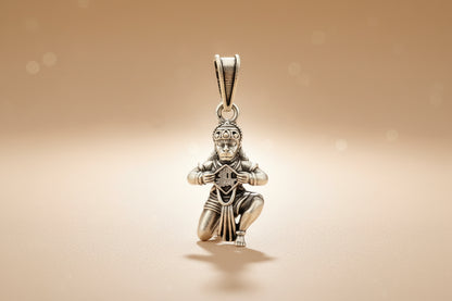Antique 925 Sterling Silver Lord Hanuman(Raudra Design) Pendant