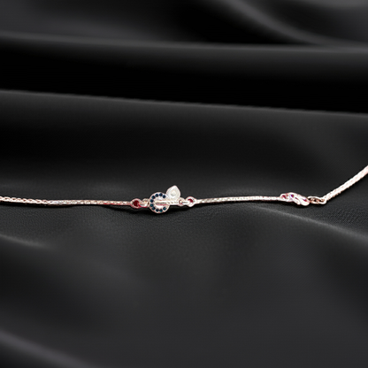 925 Silver Sparkling Blue Stone Bracelet Rakhi – Royal Elegance for Raksha Bandhan 2025