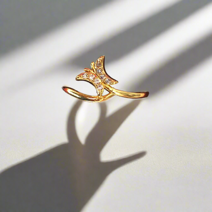 Pure Silver 92.5 Gold coated Girls Fancy Ring