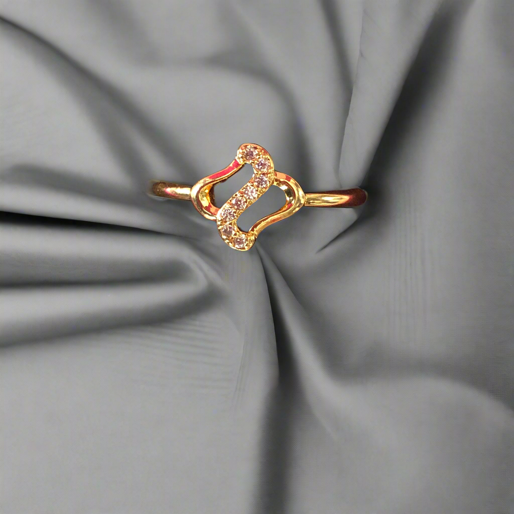 Pure Silver with Gold Coated Fancy Girls Ring