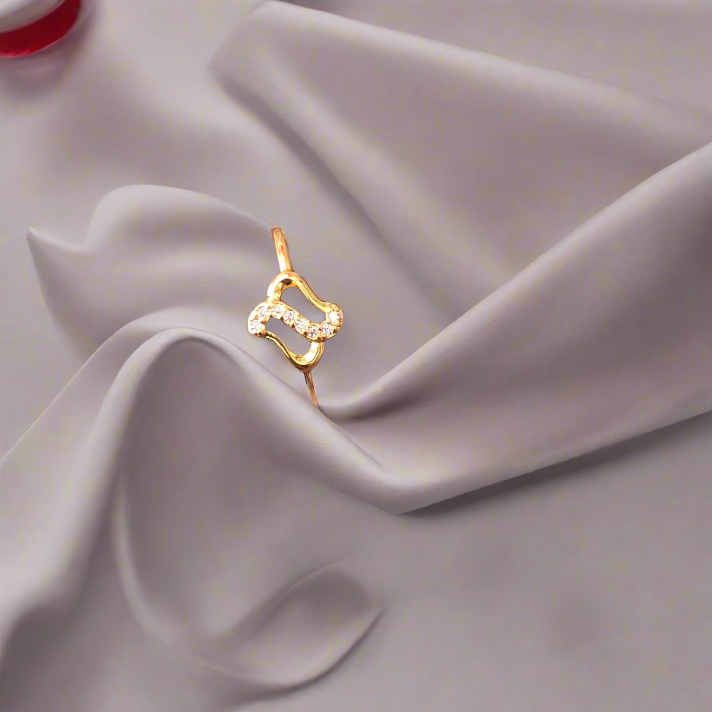 Pure Silver with Gold Coated Fancy Girls Ring