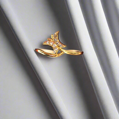 Pure Silver 92.5 Gold coated Girls Fancy Ring