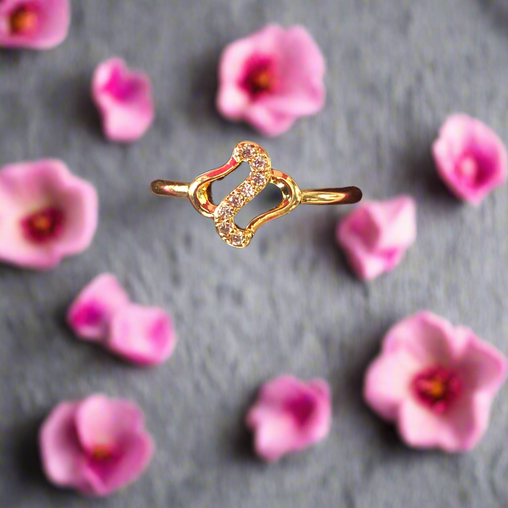 Pure Silver with Gold Coated Fancy Girls Ring