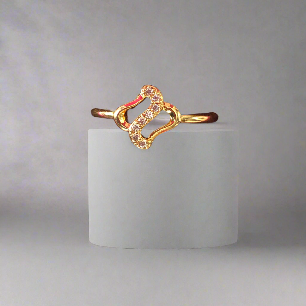 Pure Silver with Gold Coated Fancy Girls Ring