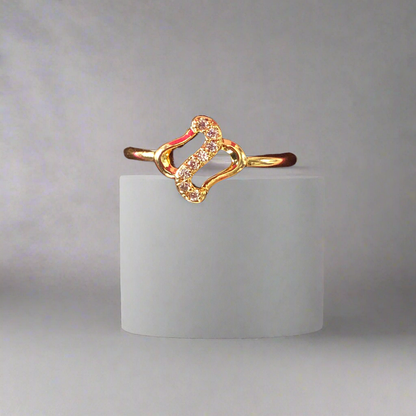 Pure Silver with Gold Coated Fancy Girls Ring