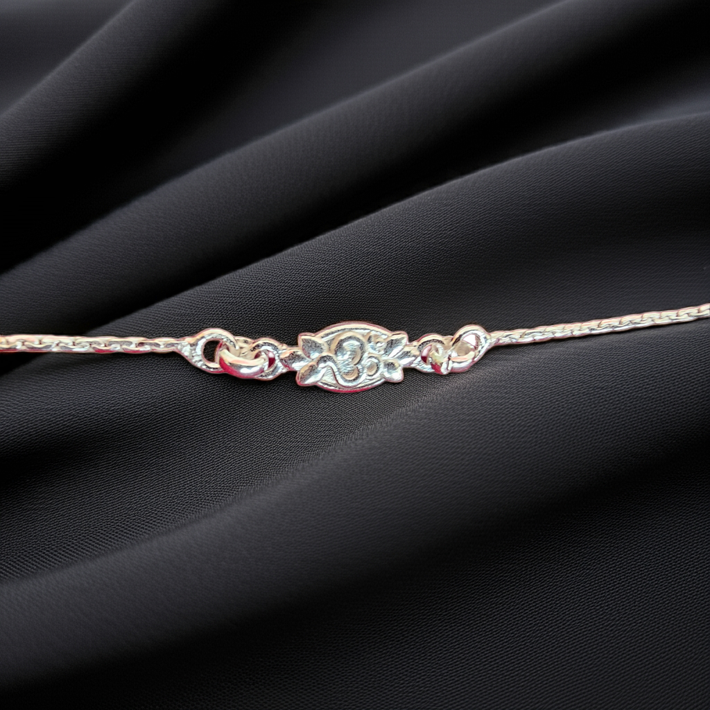 Pure Silver Adjustable Flower Om Rakhi –Rakshabandhan 2026