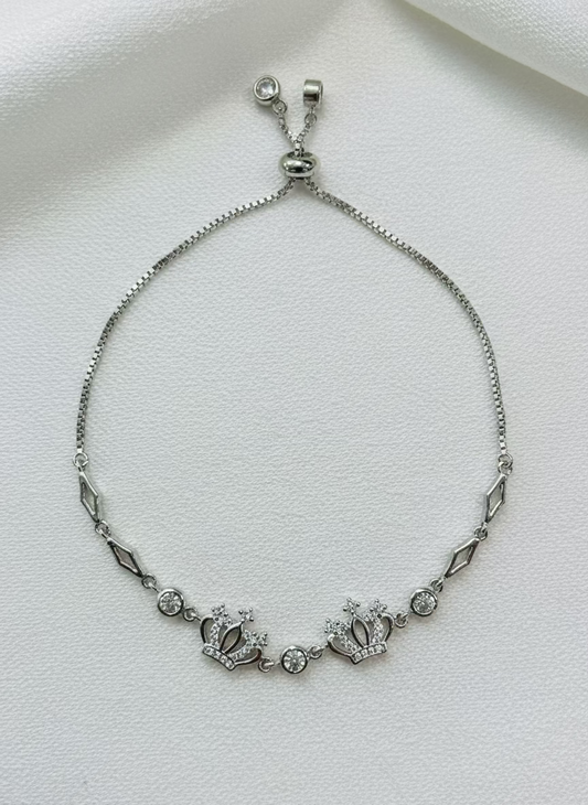 Queen's Crown Adjustable Slider Bracelet