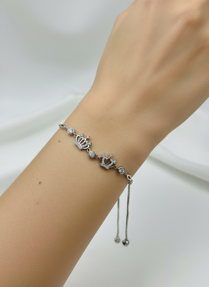 Queen's Crown Adjustable Slider Bracelet