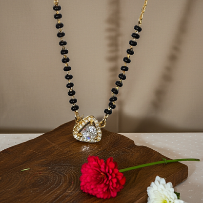 Pure Silver Black Beads Mangalsutra