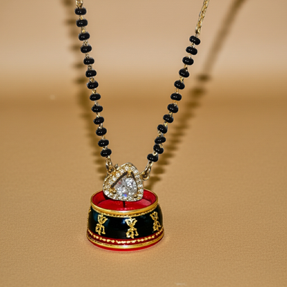 Pure Silver Black Beads Mangalsutra