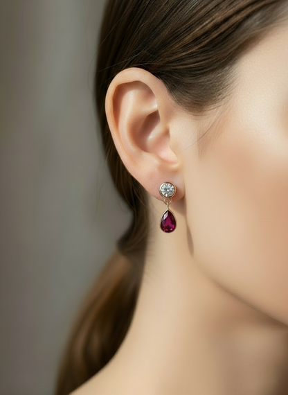 The 'Adora' Teardrop Gemstone Charm Layering Necklace