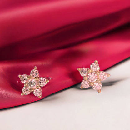 Pure Silver Flower Shape Fancy Ear rings for Girls
