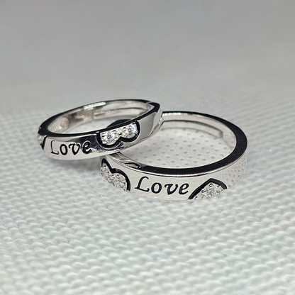 Matching "LOVE" Engraved Rings
